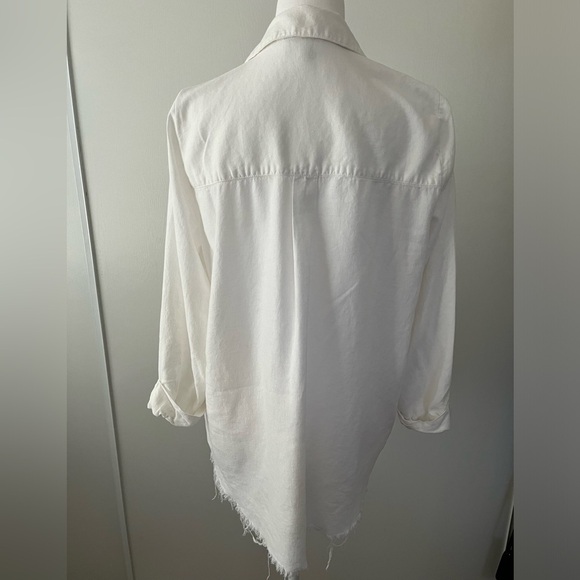 Show Me Your MUMU white Tunic Raw Hem Top Small - Picture 6 of 8